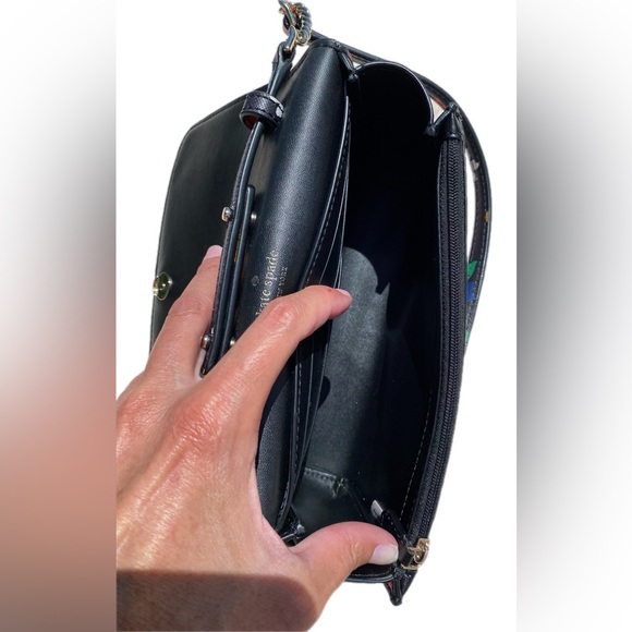 Kate Spade Staci Sailing Floral Small Flap Crossbody in Black Multi - Picture 10 of 16